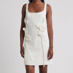 FARM Rio White Floral Embellished Dress